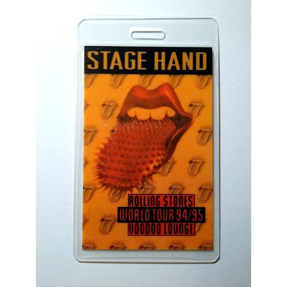 Rolling Stones Voodoo Lounge Stage Hand Laminated Concert Backstage Pass 1994